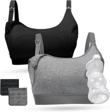 Pumping Bra Hands Free All Day Wear Pumping  Nursing Bra in One Holding Breast