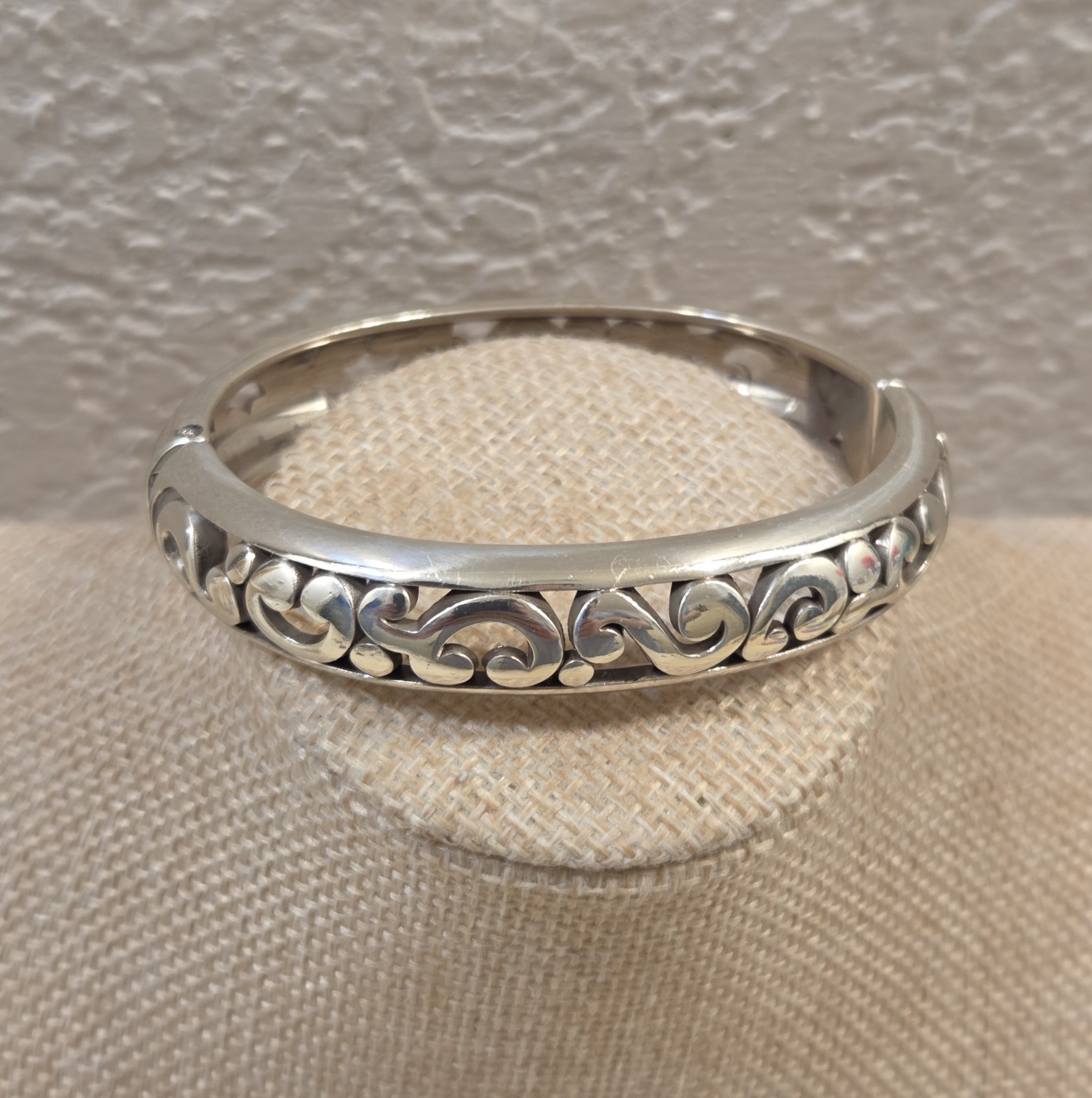 Brighton Hinged Scroll Works Bangle Bracelet 6¾ - image 1