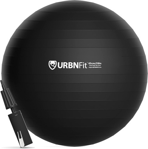 Urbnfit Swiss Exercise Ball for Workout, Pregnancy & Stability, 30IN - Black