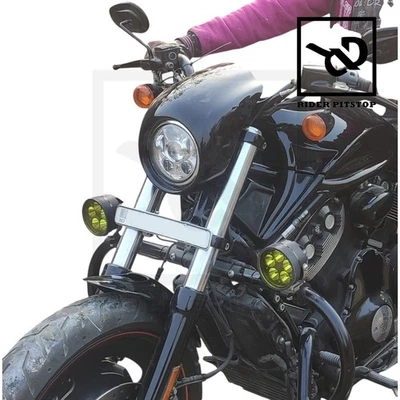 Pare-boue Avant Mx Cafe Racer Pour Harley V Rod Night Rod Muscle 2002-2011 Noir - Photo 1/4