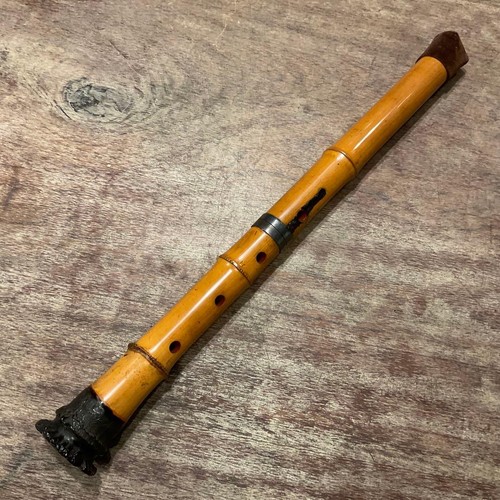 Shakuhachi 1Shaku9Sun Enzan Kusunoki Gin Maki Bamboo Mouthpiece