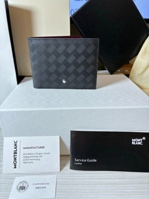New Black+Red MB Bank Card Holder Card Pack Real Leather Card Case #199413 US