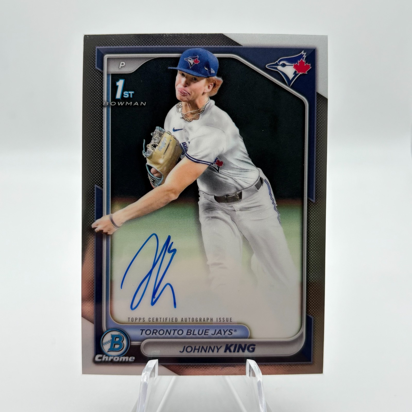 Johnny King 2024 Bowman Draft Chrome 1st Auto #CPA-JKI Toronto Blue Jays Rookie
