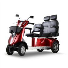 1000W 3-Seat 4-Wheel All-Terrain Electric Power Mobility Heavy Duty Red Scooter