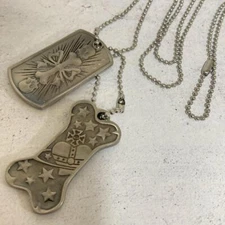 Vivienne Westwood Necklace Dock Tag Plate Silver w/drawstring