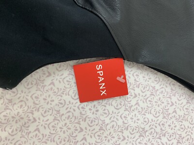 Spanx Women's Leather-Like Combo Fitted Dress in Black