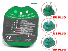 Socket Plug Tester Voltage RCD Leakage Test UK, US, Europe Detector Plug