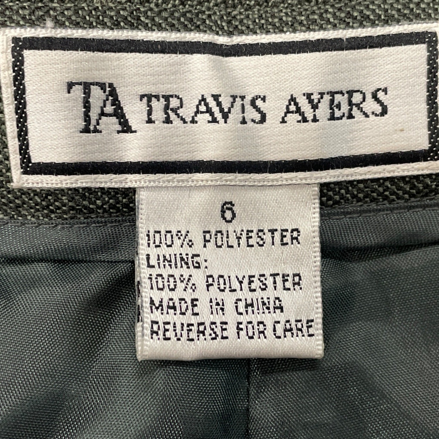 Travis Ayers Womens Green High-Waisted Tapered Pants Size 6