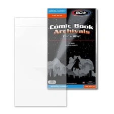 Pack of 25 BCW Current Comic Book Mylar Bags 4 Mil 7.25x10.5 Archival Safe