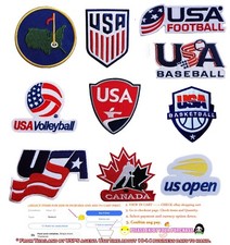 USA-CANADA All Sports PATCHES Embroidery logo iron Sewing on Fabrics