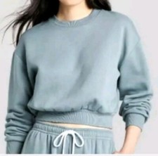 New Wild Fable Womens Sz M Slate Blue Crop Top Sweatshirt NWT