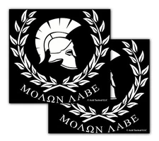 Acid Tactical 8" ΜΟΛΩΝ ΛΑΒΕ MOLON LABE Vinyl Car Truck Window Sticker 2PK White