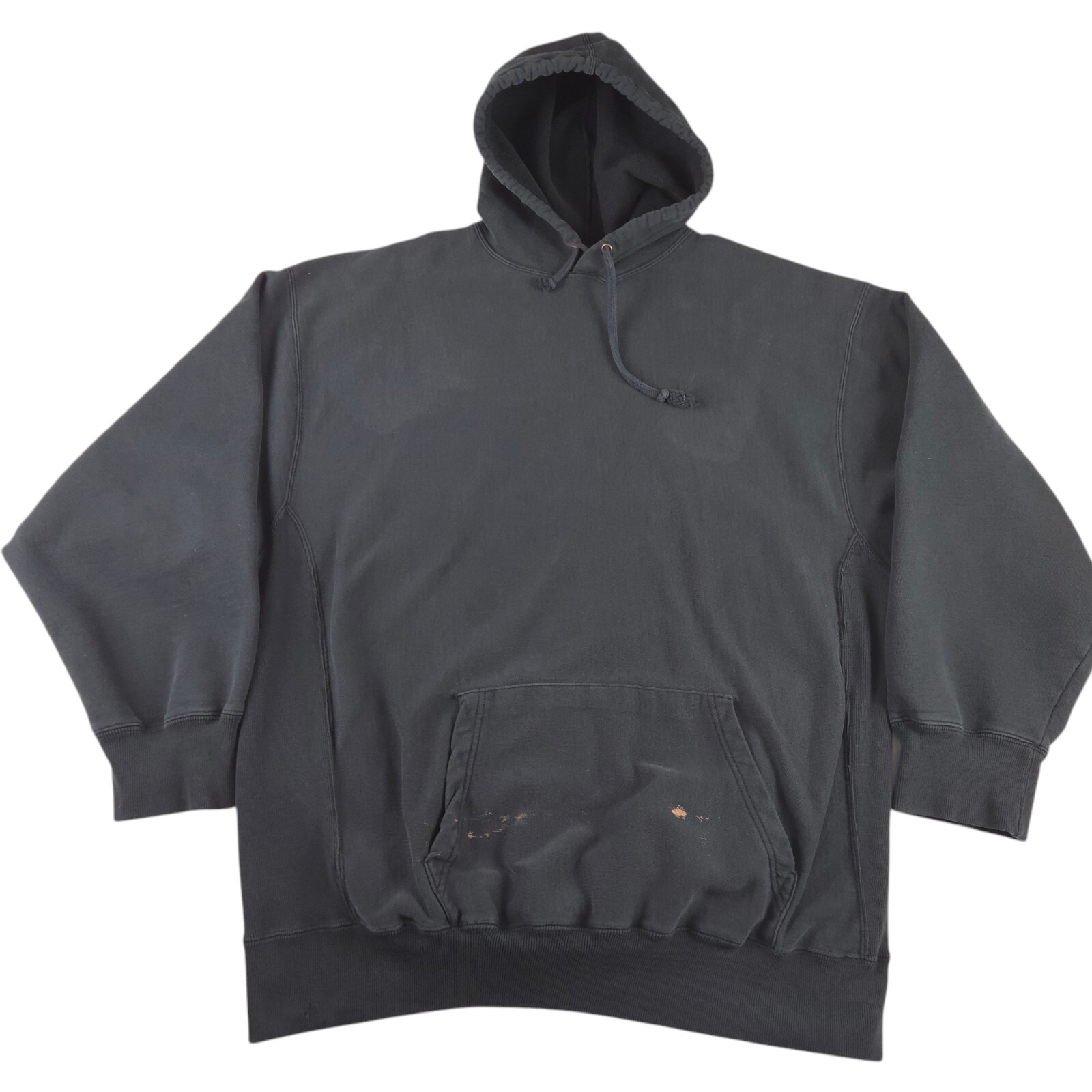 Vintage 90s Gap Distressed Reverse Weave Hoodie Faded Distressed Black Size XL