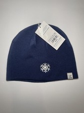 NWT LIFE IS GOOD snowflake beanie Knit Women's stretch hat.Dark Blue One Size