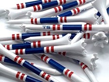 Golf Tees Truestrike 3 1/4 USA Flag Colors TS Striped Golf Tees