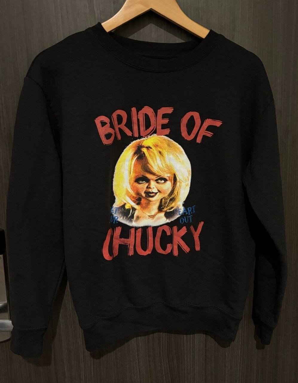 Bride of Chucky Black Graphic Cotton Long Sleeve Sweatshirt Women's Small