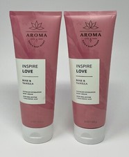 2 BATH  BODY WORKS AROMATHERAPY INSPIRE LOVE ROSE VANILLA BODY CREAM LOTION 8OZ