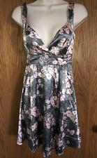GUESS By Marciano Silk Mini Dress Lined Floral Print Multicolor Womens Sz XS NWT