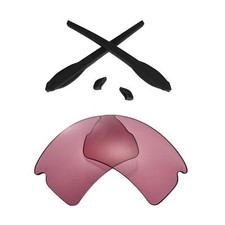 Walleva Pink Non-Polarized Lenses And Black Rubber Kit For Oakley Flak 2.0 XL