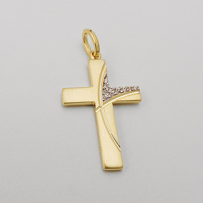 Kreuz Kette Gold (Silber 925 Hochwertig Vergoldet) Mit Zirkonia