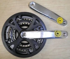 SR SUNTOUR BLACK/SILVER 3-SPEED 48-38-28t 170mm BICYCLE CRANK BIKE PARTS 483