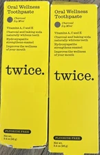 2X Oral Wellness Toothpaste Charcoal ICY MINT Whitening Gums 3.4oz 4/2026 RIPPED