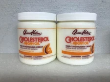 Queen Helene Cholesterol Argan Oil Hair Conditioning Cream 15oz Jar Lot Of 2 New