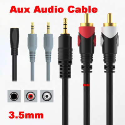 3.5mm Aux Cable Audio Lead Jack Headphone Stereo PC Phone Car Speaker 1.5m~15m