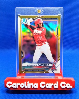 ALEXANDER RAMIREZ 2021 BOWMAN CHROME TRUE GOLD REFRACTOR #ed 28/50  