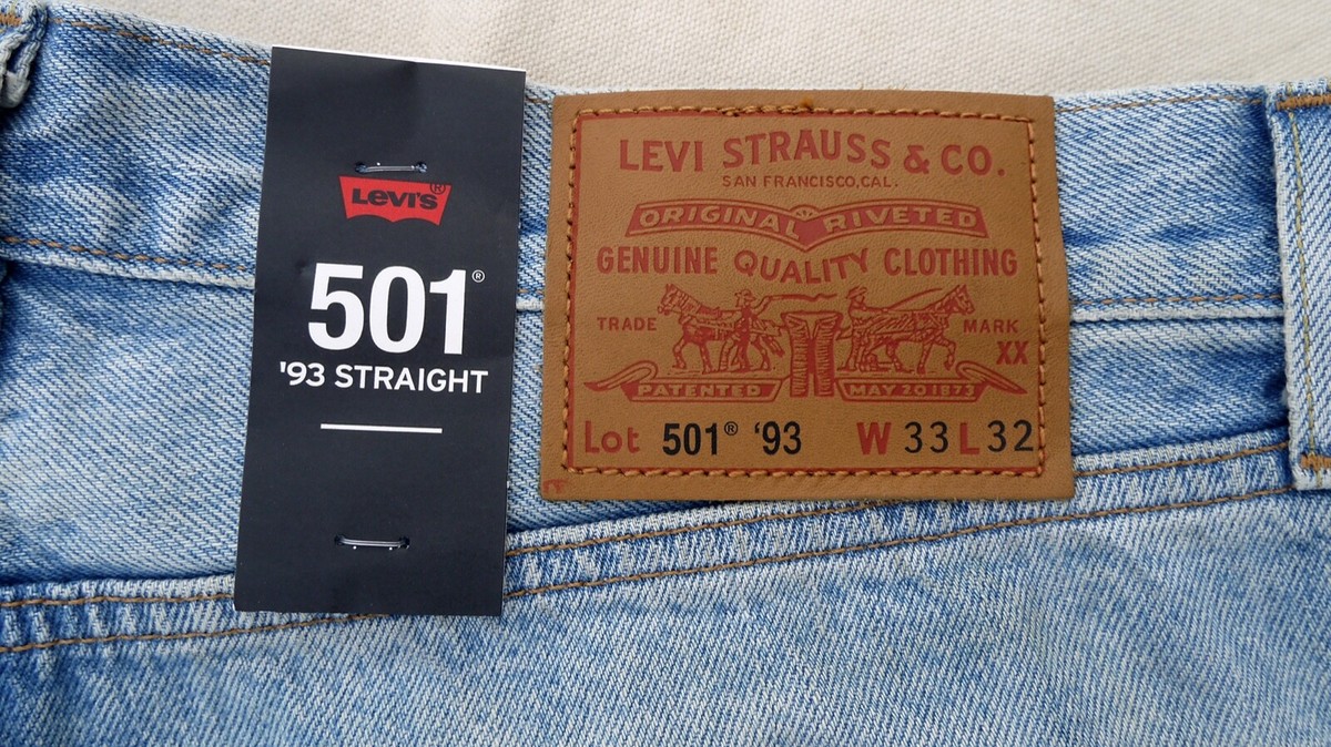 LEVIS 501 Premium Big E Straight Fit 93 Jean Blue Denim Painter 