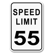 Speed Limit 55 MPH 12"x18" Aluminum Sign