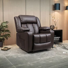 FlexiSpot Elderly Power Lift Recliner Chair Sofa Massage and Heat Cup Holders