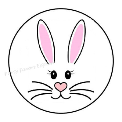 10cm Auto-Aufkleber Sticker Decal Laptop Farbe bunt Bunny Face Easter Rund R3607