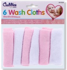 2 x Pack of 6 Soft Baby Wash Cloths Towel Flannel Machine Wash from 0 Months +