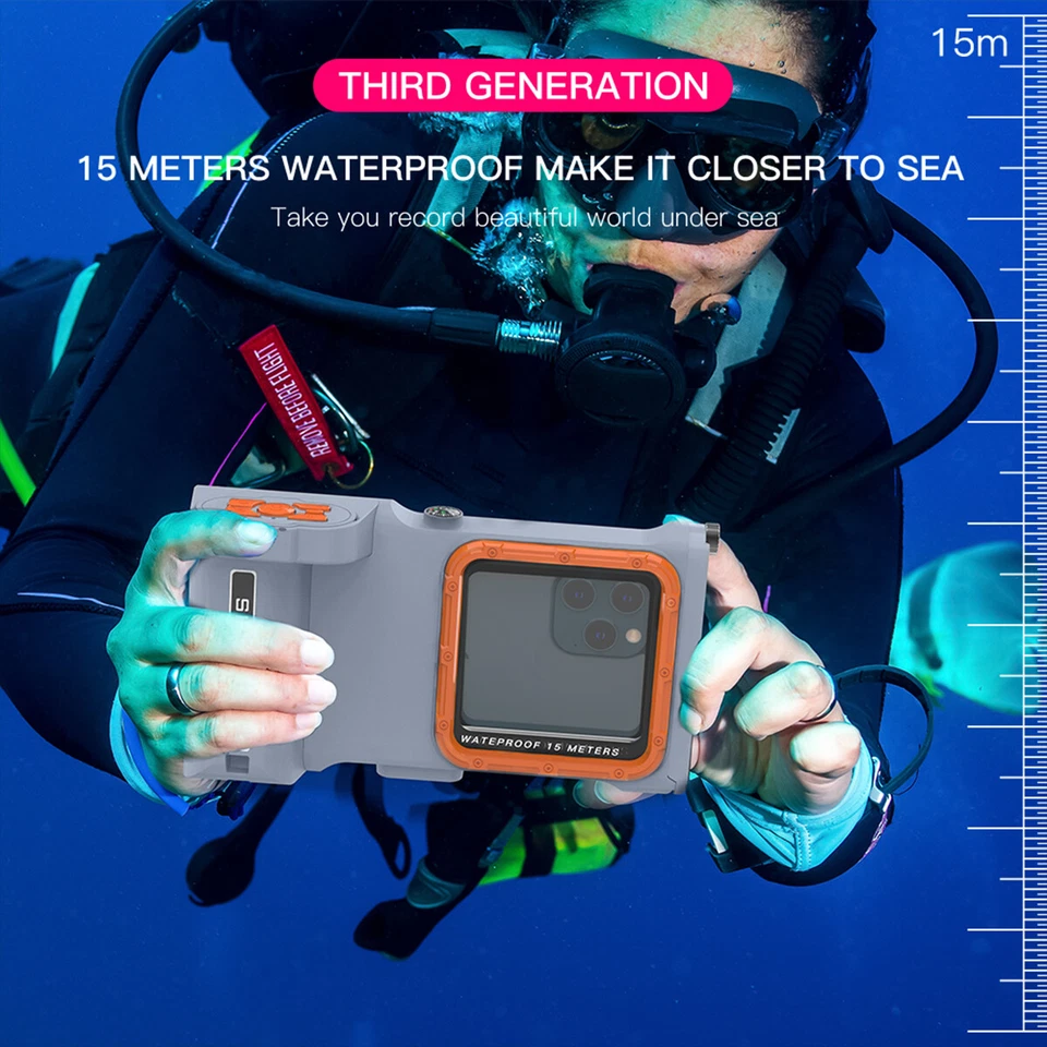Universal Phone Waterproof Case Underwater Diving Camera Cover iPhone 15 14 13 X - Image 2 of 4