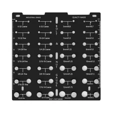 Thread Screw Gauge Nut and Thread Size Checker with 14 Standard & 14 Metric
