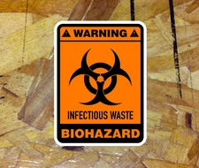Warning Decal Biohazard Infectious Waste Cleanable Durable Vinyl Decal Sticker