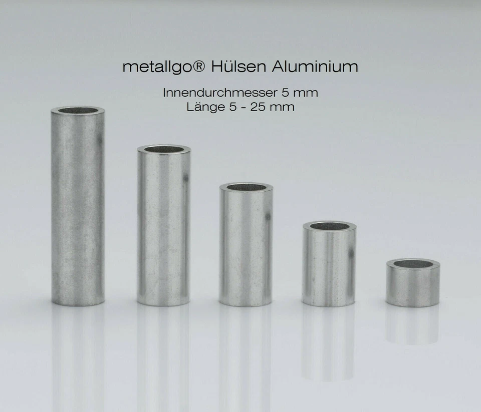 metallgo® Aluminium Alu Hülsen | Distanzhülsen Abstandshülsen Abstandshalter - Bild 2 von 4