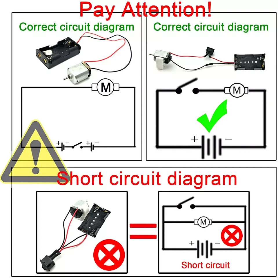 Eudax 6 Set Small Dc Motor Mini Electric Hobby Motors 1.5V-3V 24000Rpm With 2X1.