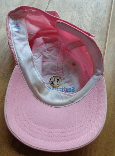 SOUTH BEACH FL Jugend Mädchen GUC rosa Baseball Cap mit bestickten Blumen & Lächeln - Bild 3 von 4