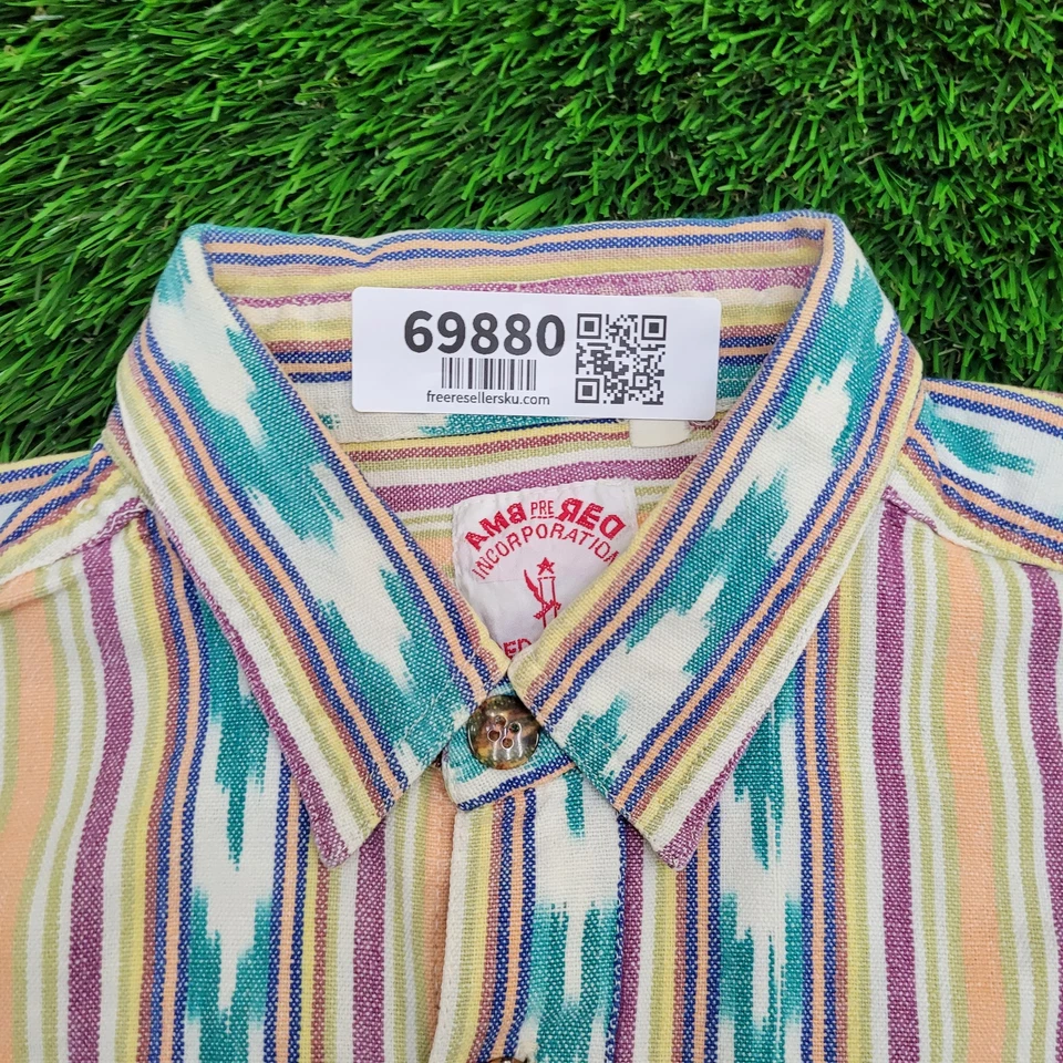 Vintage Red Grape Native-American Button Up Shirt Medium 21x28 Poplin - Image 2 of 4