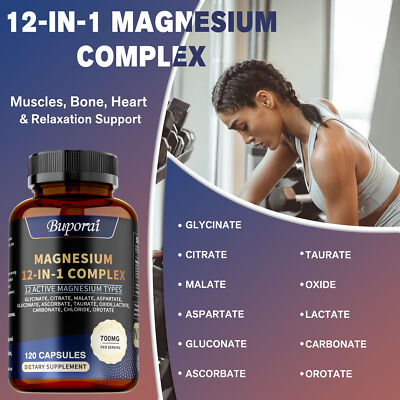 Magnesium 12 in 1 Komplex   Wohltuend Für Knochen, Gelenke, Schlaf Und Verdauung
