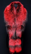 Royal Saga Furs Red Silver Fox Handmade Shoulder Wrap Stole Scarf Boa 77"