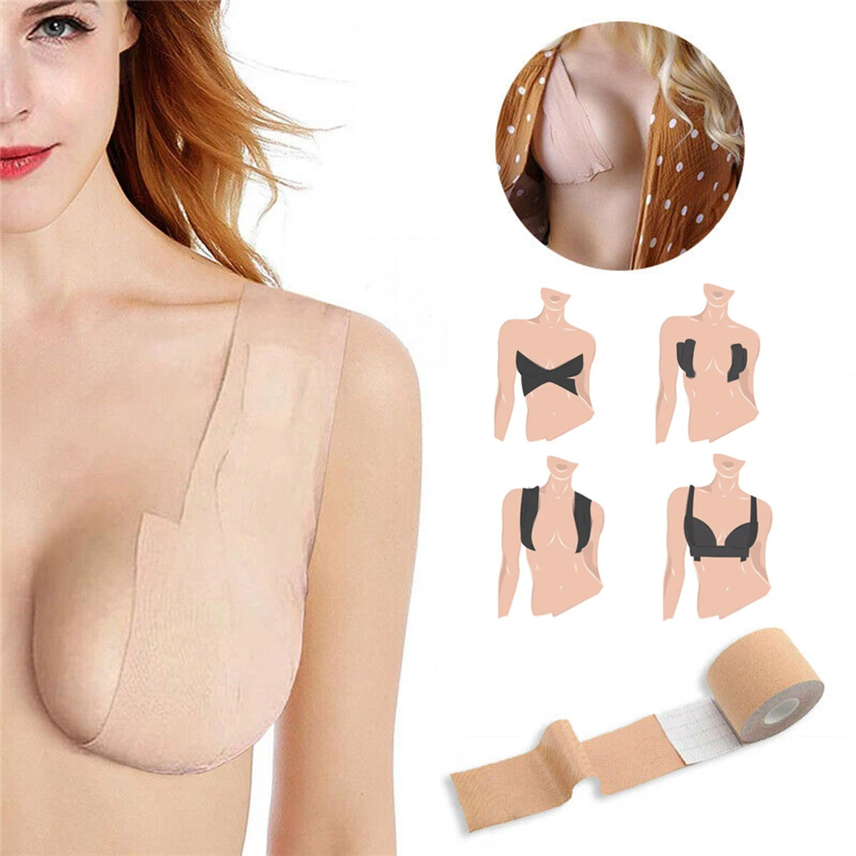 5M Body Invisible Bra Boob Tape Nipple Cover Breast Lift Tape Push