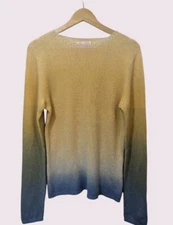 100% Cashmere Ombre Jumper Scottish Knitwear Made In Hawick Medium 