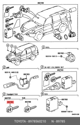 Original transmitter, transponder key master, 8978560210 for TOYOTA 89785-60210