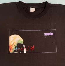 Vintage 1996 Suede Trash black t shirt classic style QT3871