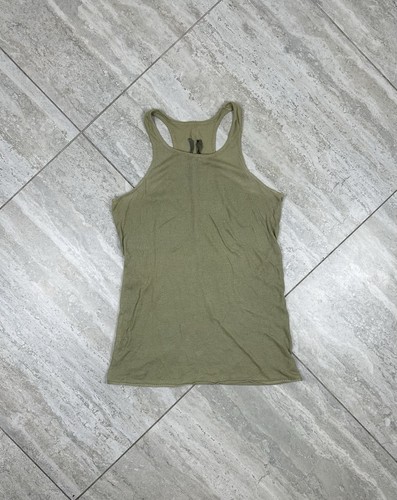 Rick Owens Wishbone SS07 Womens Basic Ribbed Tank Top khaki green Size S