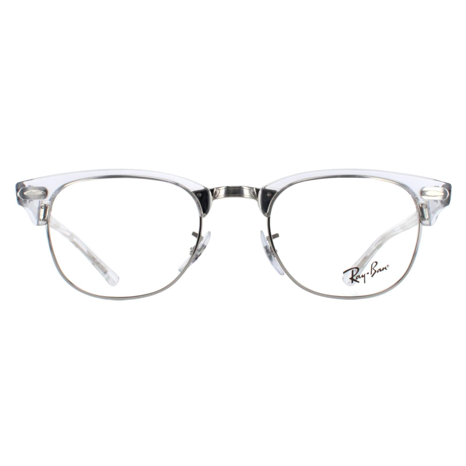 Ray-Ban Glasses Frames RX5154 Clubmaster 2001 White Transparent Men Women