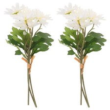  2 Pcs Marguerites Blanches Artificielles Décoration De Fleurs Fausses Réalistes